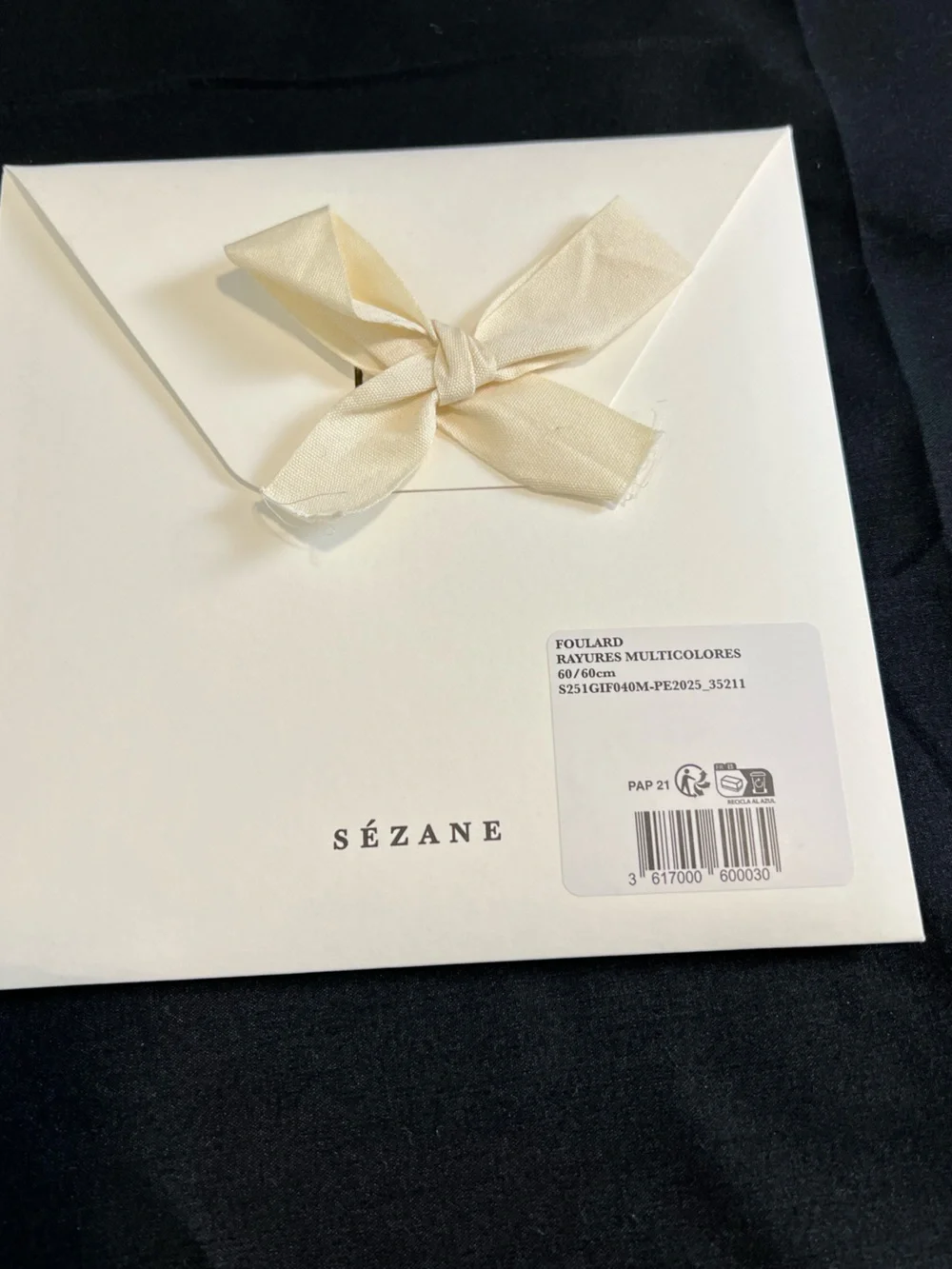 Sezane Striped Cotton Scarf in Ochre Brown, Olive, Pink & Cream stripes (BNWT)